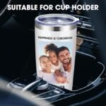 Personalized Custom Tumbler Print in USA 20oz Stainless Steel Coffee Cup with Lid & Straw Double Wall Insulated Tumbler with Colorful Text Logo Photo - Image 2