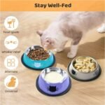 Pet Feeding Bowls PERSONALISED Durable Stainless Steel Non-slip Dog Cat Bowl