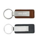 Leather Key Chain Personalised Keyring Engraved Leather Tag Gift Logo Keyrings - Image 2