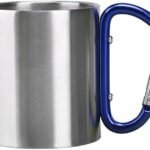 200ml Outdoor Camping Mug Stainless Steel Cup Traveling with Carabiner Handle