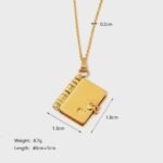 Custom Book Engraved Name and Messages Necklace Personalized Mini Book Locket Necklace Openable Multi Layer Memory Necklaces - Image 5