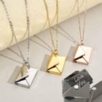 Love Letter Envelope Pendant Necklace Customized Stainless Steel Jewelry Confession Valentine Day Mother Day Gift