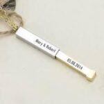 Personalized Bar Necklace Customize Name Secret Message Stainless Steel Jewellery Gift For Her Woman Engraved Rectangle Necklace - Image 4
