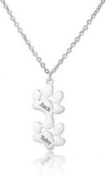 Personalized Multi-Paw Print Necklace Pet Lover Gift Animal Print Custom - Image 2