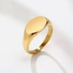 Minimalist 14K Gold Marquise Signet Ring Adjustable - Image 7
