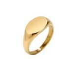 Minimalist 14K Gold Marquise Signet Ring Adjustable - Image 3