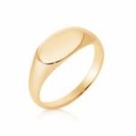 Minimalist 14K Gold Marquise Signet Ring Adjustable - Image 6