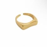Modern Gold Geometric Bar Ring – Adjustable Minimalist Statement Ring