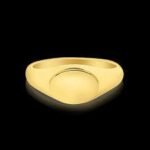 Minimalist 14K Gold Marquise Signet Ring Adjustable - Image 4
