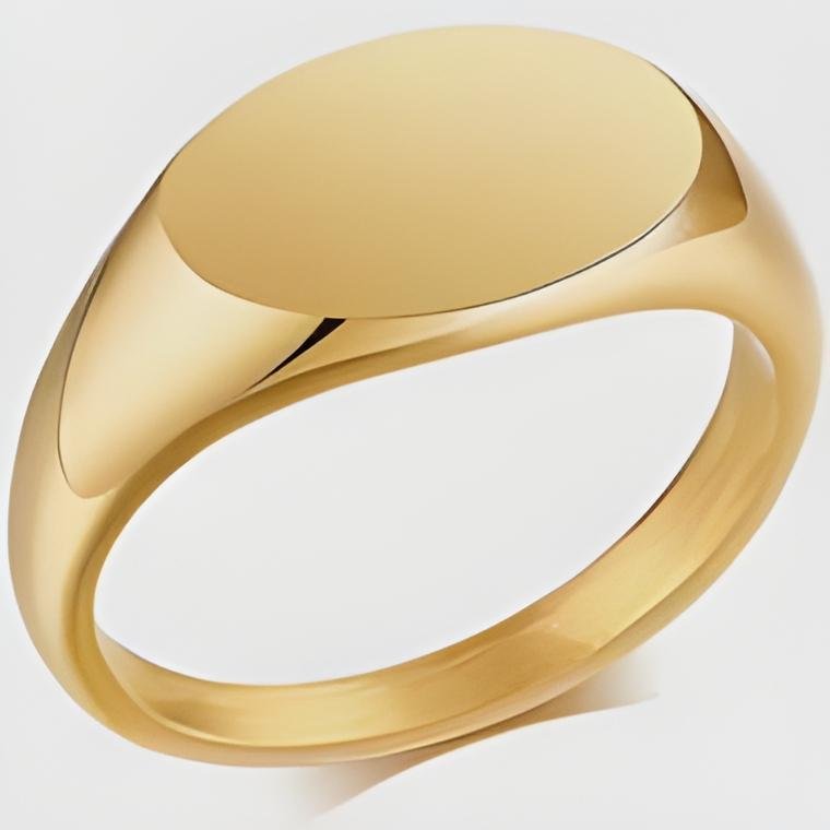 il_fullxfull.7617012960_a3pb.jpg Minimalist 14K Gold Marquise Signet Ring Adjustable - Image 1