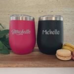 Wine Glass Tumbler Personalised 12oz Stemless Insulated DoubleWall Camp Tumblers - Image 2