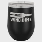 Wine Glass Tumbler Personalised 12oz Stemless Insulated DoubleWall Camp Tumblers - Image 3