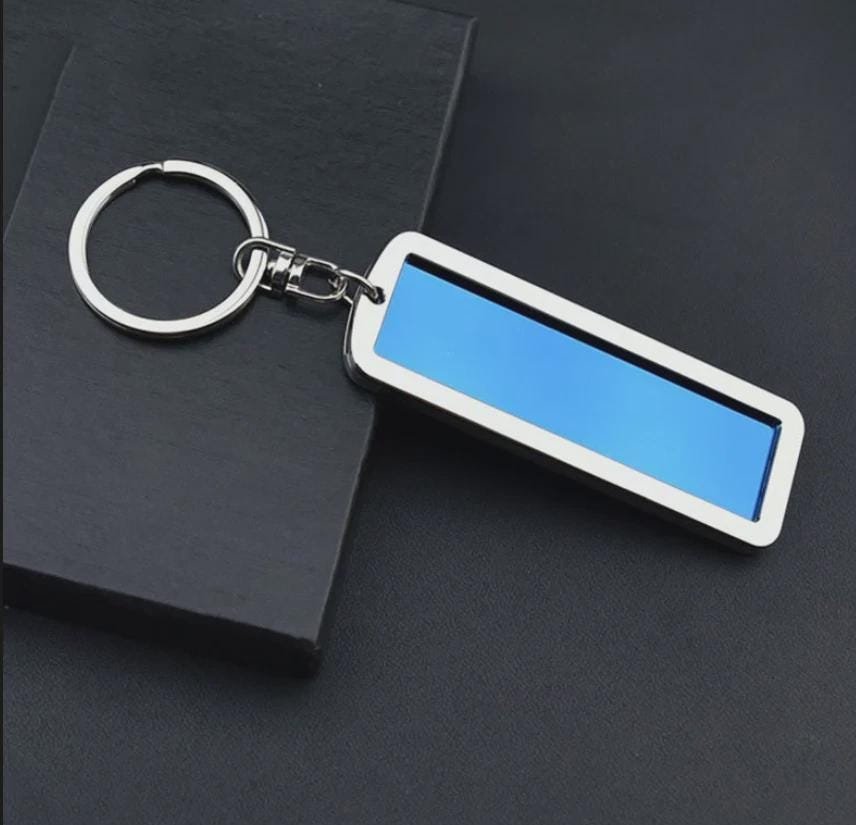 il_fullxfull.7648043435_qrme.jpg Personalized License Plate Keychain Custom Car Key Ring - Image 1