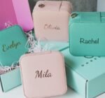 Mini Personalised jewelry storage box PU leather portable travel Organiser