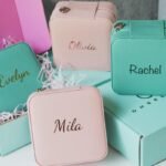 Mini Personalised jewelry storage box PU leather portable travel Organiser