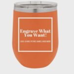 Wine Glass Tumbler Personalised 12oz Stemless Insulated DoubleWall Camp Tumblers