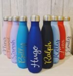 Personalised Custom Engraved insulated 500ml Water Bottle hot Cold Thermal Flask