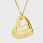 Personalized stainless steel heart pendant necklace laser engraving Women Couple - Image 4
