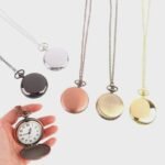 Classic pocket watch shiny retro double-sided bright quartz necklace watch gift