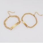 Personalized Name Bar Bracelet for Couple women men Engraved Steel ID Bracelets - Image 4