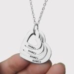 Personalized stainless steel heart pendant necklace laser engraving Women Couple - Image 2