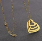 Personalized stainless steel heart pendant necklace laser engraving Women Couple - Image 7