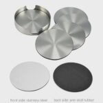 Personalised Coasters 6pc Stainless Steel Drink W/ Holder Table Coasters - Image 6