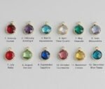 Stainless steel gold plated round brand laser marking lettering birthstone women - Image 6