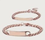 Personalized Name Bar Bracelet for Couple women men Engraved Steel ID Bracelets - Image 6