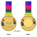 Personalised Award Medal Zinc Alloy Engraved Prize Gift with Neck Ribbon for Games Events Football Sports Medal