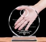 Round Crystal Glass Trophy Medal Graduation Business Appreciation Awards Souvenir Gift