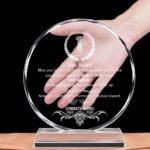 Round Crystal Glass Trophy Medal Graduation Business Appreciation Awards Souvenir Gift