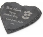 Slate Coasters Personalised Heart Shaped Laser Engraved Drink Bar Table Coaster - Image 3