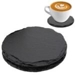 Slate Coaster Personalised Round Shape Laser Engraved Drink Bar Table Coaster